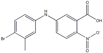 5-[(4-bromo-3-methylphenyl)amino]-2-nitrobenzoic acid Struktur