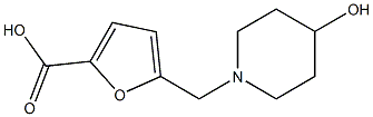 5-[(4-hydroxypiperidin-1-yl)methyl]furan-2-carboxylic acid Struktur