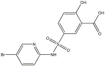 5-[(5-bromopyridin-2-yl)sulfamoyl]-2-hydroxybenzoic acid Struktur