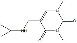 5-[(cyclopropylamino)methyl]-1,3-dimethyl-1,2,3,4-tetrahydropyrimidine-2,4-dione Struktur