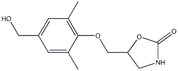 5-[4-(hydroxymethyl)-2,6-dimethylphenoxymethyl]-1,3-oxazolidin-2-one Struktur