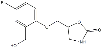 5-[4-bromo-2-(hydroxymethyl)phenoxymethyl]-1,3-oxazolidin-2-one Struktur