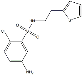 5-amino-2-chloro-N-[2-(thiophen-2-yl)ethyl]benzene-1-sulfonamide Struktur