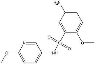 5-amino-2-methoxy-N-(6-methoxypyridin-3-yl)benzene-1-sulfonamide Struktur