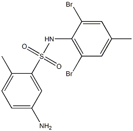 5-amino-N-(2,6-dibromo-4-methylphenyl)-2-methylbenzene-1-sulfonamide Struktur