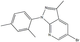 5-bromo-1-(2,4-dimethylphenyl)-3-methyl-1H-pyrazolo[3,4-b]pyridine Struktur