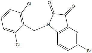 5-bromo-1-[(2,6-dichlorophenyl)methyl]-2,3-dihydro-1H-indole-2,3-dione Struktur