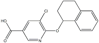 5-chloro-6-(1,2,3,4-tetrahydronaphthalen-1-yloxy)pyridine-3-carboxylic acid Struktur