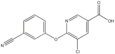 5-chloro-6-(3-cyanophenoxy)pyridine-3-carboxylic acid Struktur