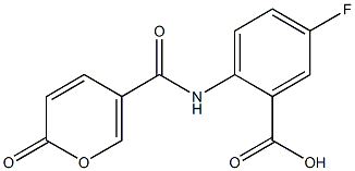 5-fluoro-2-{[(2-oxo-2H-pyran-5-yl)carbonyl]amino}benzoic acid Struktur