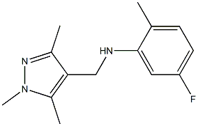 5-fluoro-2-methyl-N-[(1,3,5-trimethyl-1H-pyrazol-4-yl)methyl]aniline Struktur