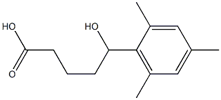 5-hydroxy-5-(2,4,6-trimethylphenyl)pentanoic acid Struktur