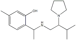 5-methyl-2-(1-{[3-methyl-2-(pyrrolidin-1-yl)butyl]amino}ethyl)phenol Struktur