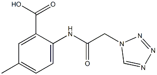 5-methyl-2-[(1H-tetrazol-1-ylacetyl)amino]benzoic acid Struktur