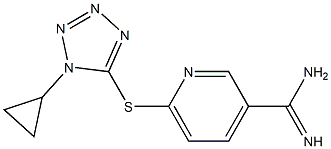 6-[(1-cyclopropyl-1H-1,2,3,4-tetrazol-5-yl)sulfanyl]pyridine-3-carboximidamide Struktur