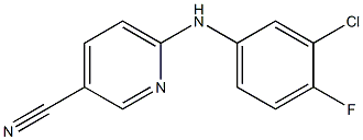 6-[(3-chloro-4-fluorophenyl)amino]pyridine-3-carbonitrile Struktur