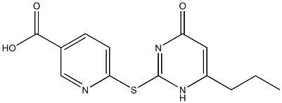 6-[(4-oxo-6-propyl-1,4-dihydropyrimidin-2-yl)sulfanyl]pyridine-3-carboxylic acid Struktur