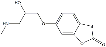 6-[2-hydroxy-3-(methylamino)propoxy]-2H-1,3-benzoxathiol-2-one Struktur