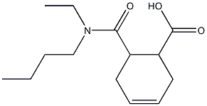 6-[butyl(ethyl)carbamoyl]cyclohex-3-ene-1-carboxylic acid Struktur