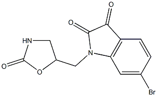 6-bromo-1-[(2-oxo-1,3-oxazolidin-5-yl)methyl]-2,3-dihydro-1H-indole-2,3-dione Struktur