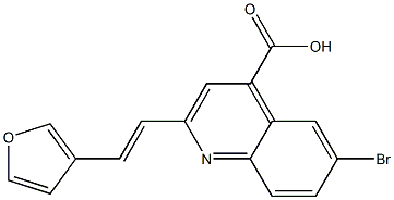 6-bromo-2-[(E)-2-tetrahydrofuran-3-ylvinyl]quinoline-4-carboxylic acid Struktur