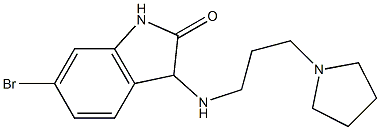 6-bromo-3-{[3-(pyrrolidin-1-yl)propyl]amino}-2,3-dihydro-1H-indol-2-one Struktur