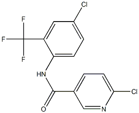 6-chloro-N-[4-chloro-2-(trifluoromethyl)phenyl]pyridine-3-carboxamide Struktur