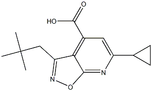 6-cyclopropyl-3-neopentylisoxazolo[5,4-b]pyridine-4-carboxylic acid Struktur