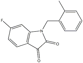 6-fluoro-1-[(2-methylphenyl)methyl]-2,3-dihydro-1H-indole-2,3-dione Struktur