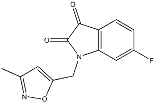 6-fluoro-1-[(3-methyl-1,2-oxazol-5-yl)methyl]-2,3-dihydro-1H-indole-2,3-dione Struktur