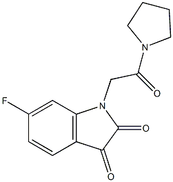 6-fluoro-1-[2-oxo-2-(pyrrolidin-1-yl)ethyl]-2,3-dihydro-1H-indole-2,3-dione Struktur