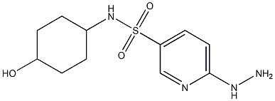 6-hydrazinyl-N-(4-hydroxycyclohexyl)pyridine-3-sulfonamide Struktur