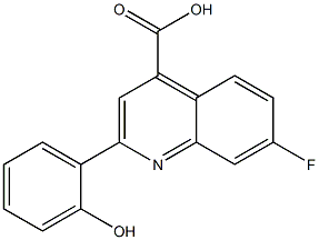 7-fluoro-2-(2-hydroxyphenyl)quinoline-4-carboxylic acid Struktur