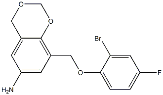 8-(2-bromo-4-fluorophenoxymethyl)-2,4-dihydro-1,3-benzodioxin-6-amine Struktur