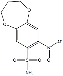 8-nitro-3,4-dihydro-2H-1,5-benzodioxepine-7-sulfonamide Struktur