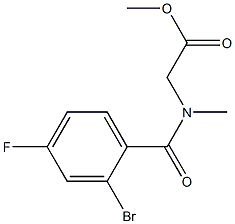 methyl 2-[(2-bromo-4-fluorophenyl)-N-methylformamido]acetate Struktur