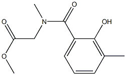 methyl 2-[(2-hydroxy-3-methylphenyl)-N-methylformamido]acetate Struktur