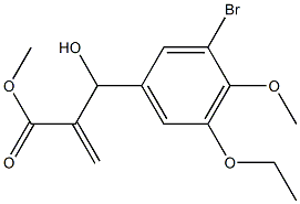 methyl 2-[(3-bromo-5-ethoxy-4-methoxyphenyl)(hydroxy)methyl]prop-2-enoate Struktur