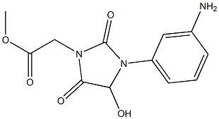 methyl 2-[3-(3-aminophenyl)-4-hydroxy-2,5-dioxoimidazolidin-1-yl]acetate Struktur