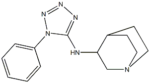 N-(1-phenyl-1H-1,2,3,4-tetrazol-5-yl)-1-azabicyclo[2.2.2]octan-3-amine Struktur