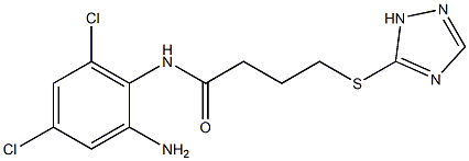 N-(2-amino-4,6-dichlorophenyl)-4-(1H-1,2,4-triazol-5-ylsulfanyl)butanamide Struktur