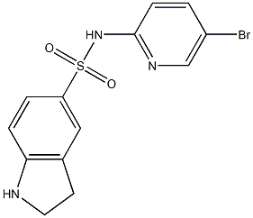 N-(5-bromopyridin-2-yl)-2,3-dihydro-1H-indole-5-sulfonamide Struktur