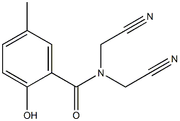 N,N-bis(cyanomethyl)-2-hydroxy-5-methylbenzamide Struktur