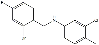 N-[(2-bromo-4-fluorophenyl)methyl]-3-chloro-4-methylaniline Struktur