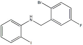 N-[(2-bromo-5-fluorophenyl)methyl]-2-iodoaniline Struktur