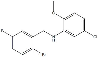 N-[(2-bromo-5-fluorophenyl)methyl]-5-chloro-2-methoxyaniline Struktur