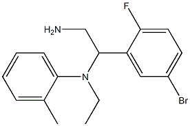 N-[2-amino-1-(5-bromo-2-fluorophenyl)ethyl]-N-ethyl-2-methylaniline Struktur