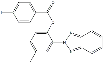 2-(2H-1,2,3-benzotriazol-2-yl)-4-methylphenyl 4-iodobenzoate Struktur