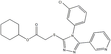 cyclohexyl {[4-(3-chlorophenyl)-5-(3-pyridinyl)-4H-1,2,4-triazol-3-yl]sulfanyl}acetate Struktur