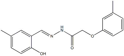 N'-(2-hydroxy-5-methylbenzylidene)-2-(3-methylphenoxy)acetohydrazide Struktur